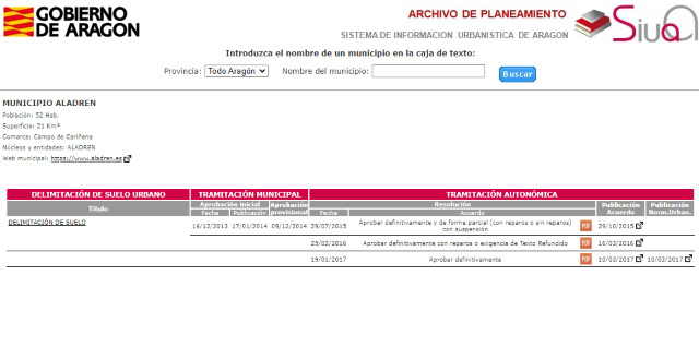 Listado de bienes catalogados en Aladrén